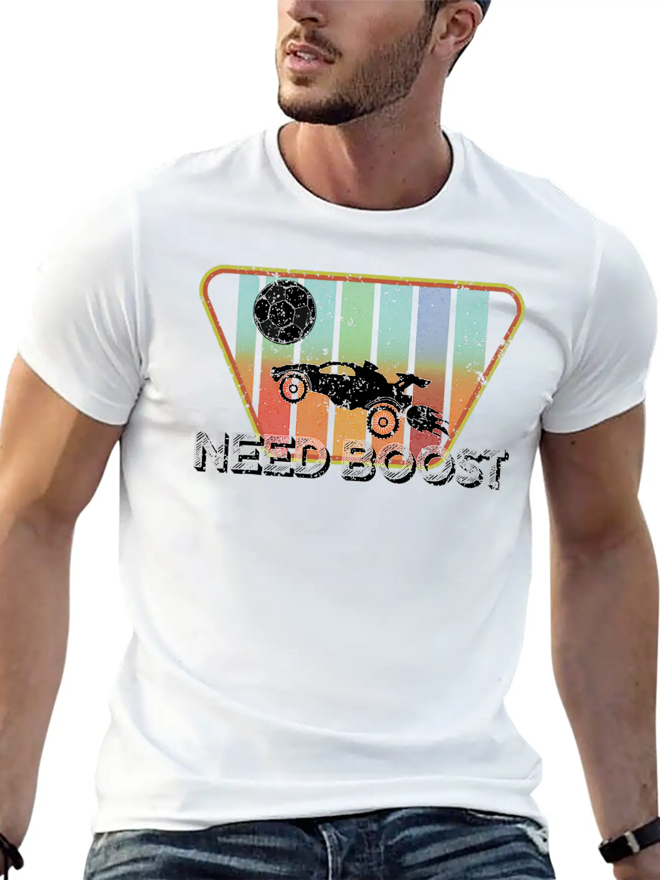 Retro Style Rocket RC Soccer Car League Gamer Stylish Everyday T-Shirt – Unisex Basic Cotton Tee