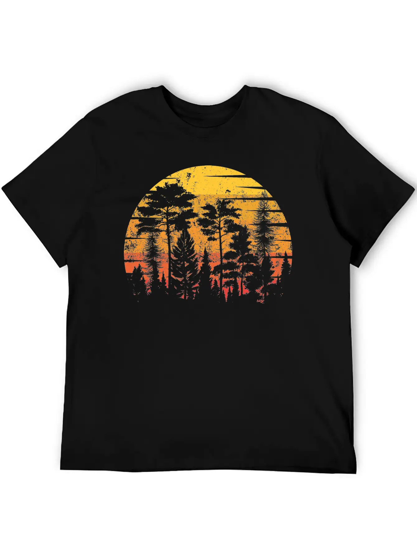 Retro Style Wildlife Trees Outdoors Nature Forest Unisex Short Sleeve Soft Cotton T-Shirt – Casual Everyday Wear