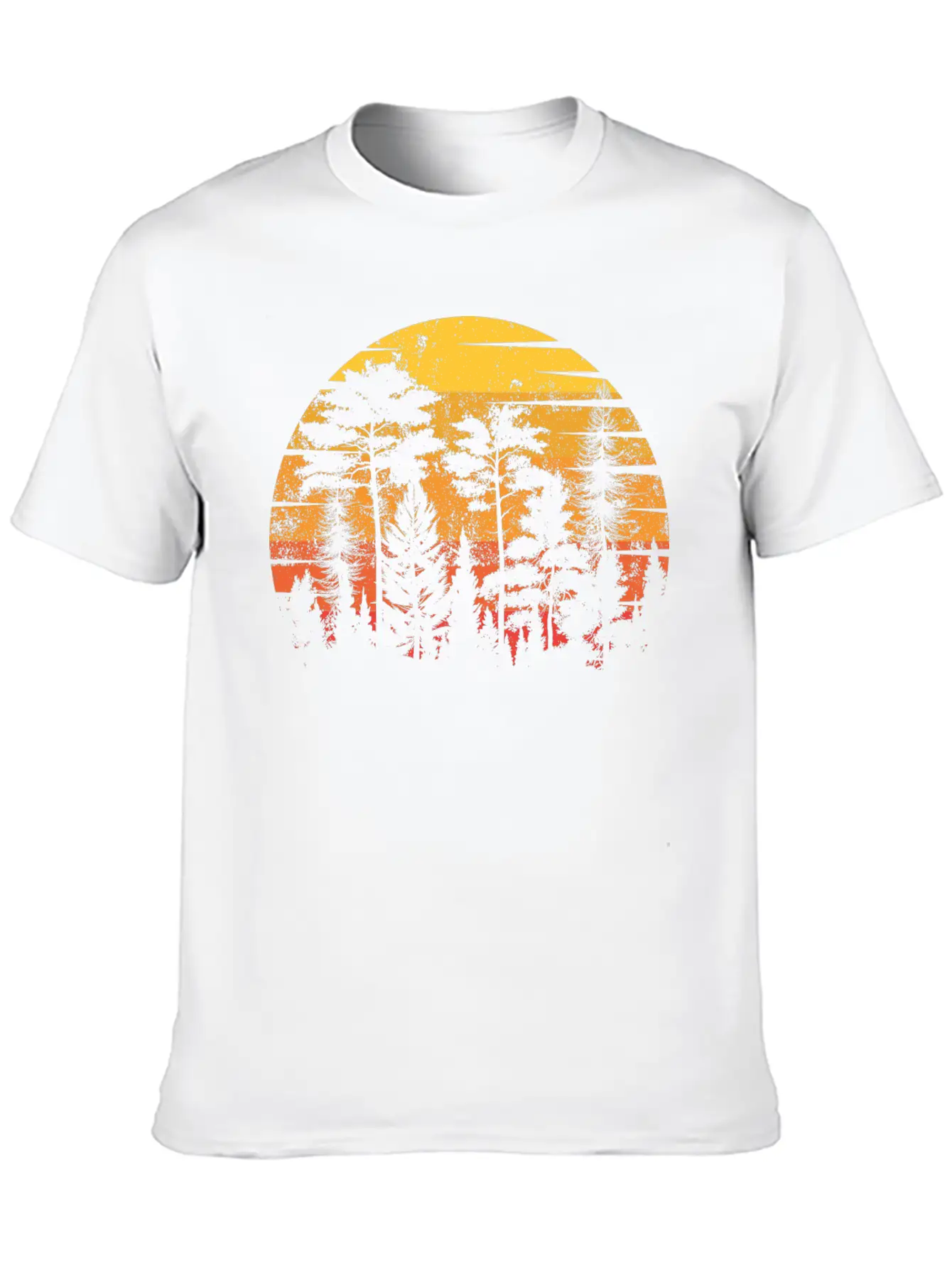 Retro Style Wildlife Trees Outdoors Nature Forest Unisex Short Sleeve Soft Cotton T-Shirt – Casual Everyday Wear