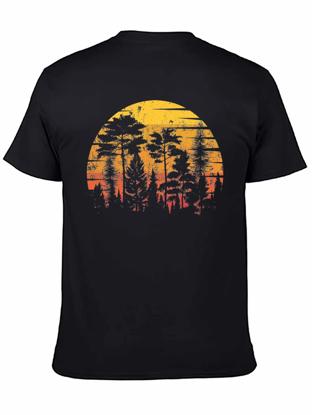 Retro Style Wildlife Trees Outdoors Nature Forest Unisex Short Sleeve Soft Cotton T-Shirt – Casual Everyday Wear