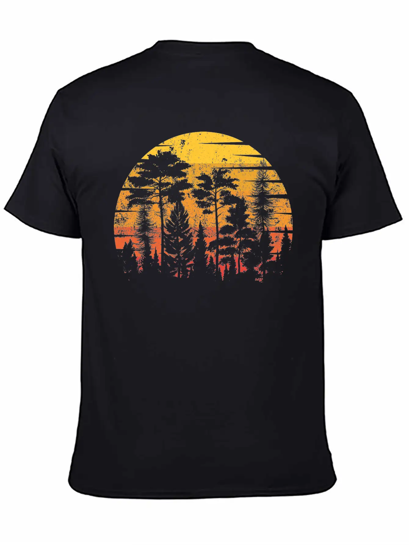 Retro Style Wildlife Trees Outdoors Nature Forest Unisex Short Sleeve Soft Cotton T-Shirt – Casual Everyday Wear