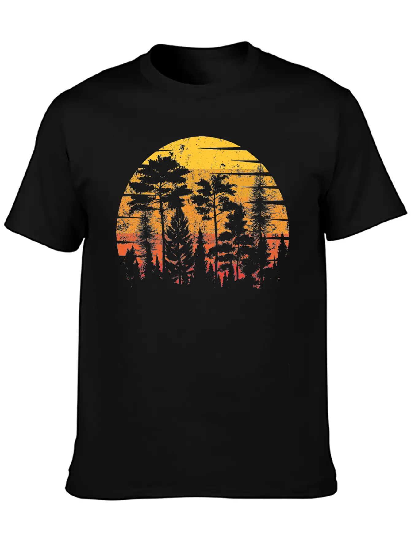 Retro Style Wildlife Trees Outdoors Nature Forest Unisex Short Sleeve Soft Cotton T-Shirt – Casual Everyday Wear