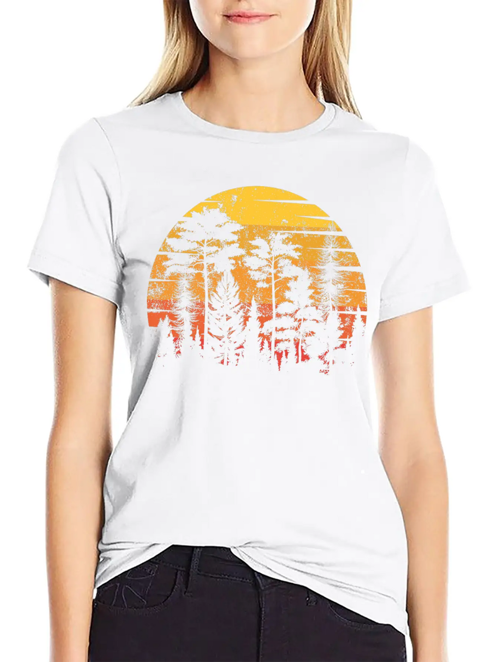 Retro Style Wildlife Trees Outdoors Nature Forest Unisex Short Sleeve Soft Cotton T-Shirt – Casual Everyday Wear