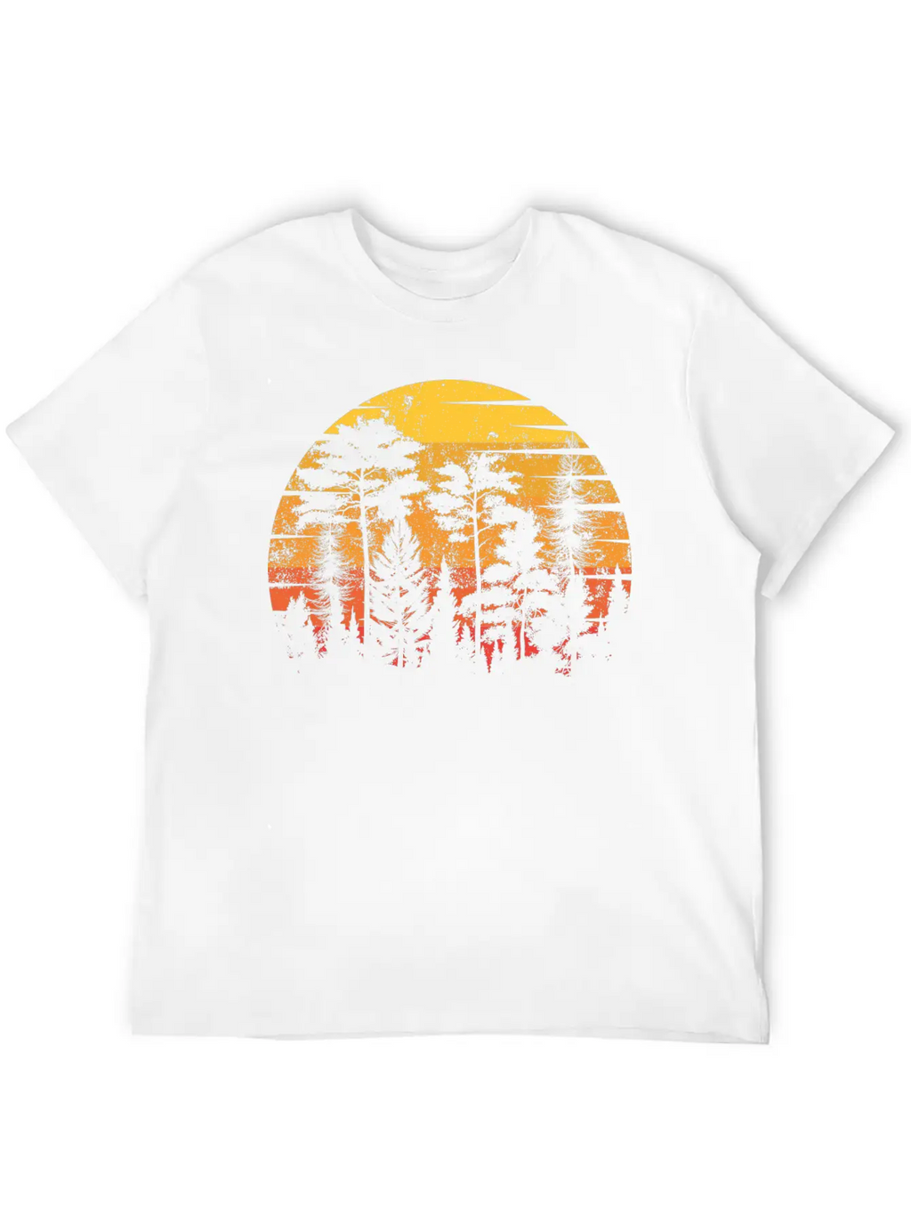 Retro Style Wildlife Trees Outdoors Nature Forest Unisex Short Sleeve Soft Cotton T-Shirt – Casual Everyday Wear