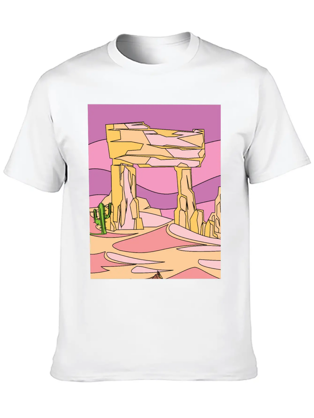 Retro Sunset In The Desert Casual Graphic T-Shirt – Simple And Comfortable Daily Wear