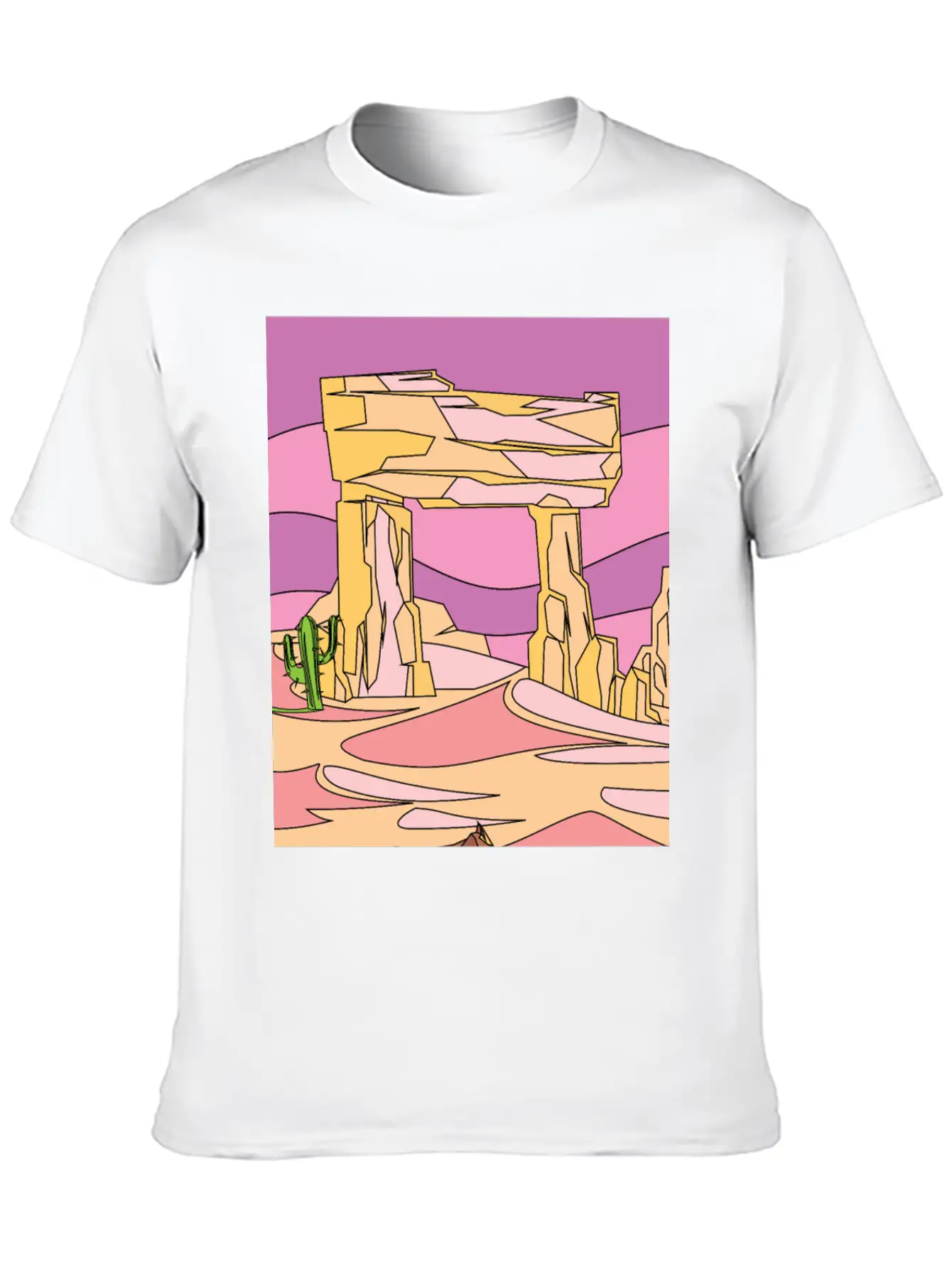 Retro Sunset In The Desert Casual Graphic T-Shirt – Simple And Comfortable Daily Wear