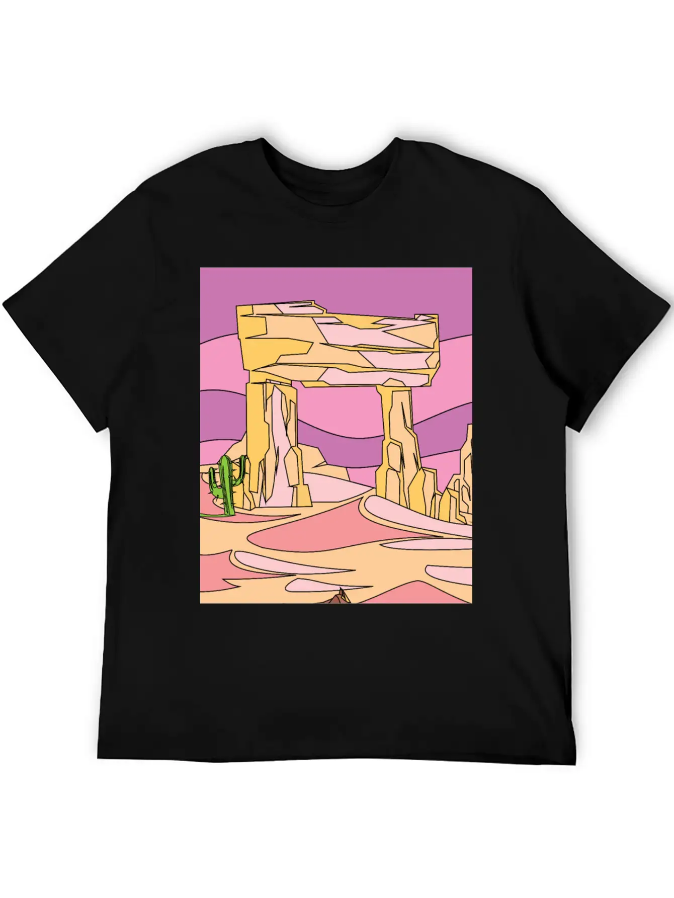 Retro Sunset In The Desert Casual Graphic T-Shirt – Simple And Comfortable Daily Wear