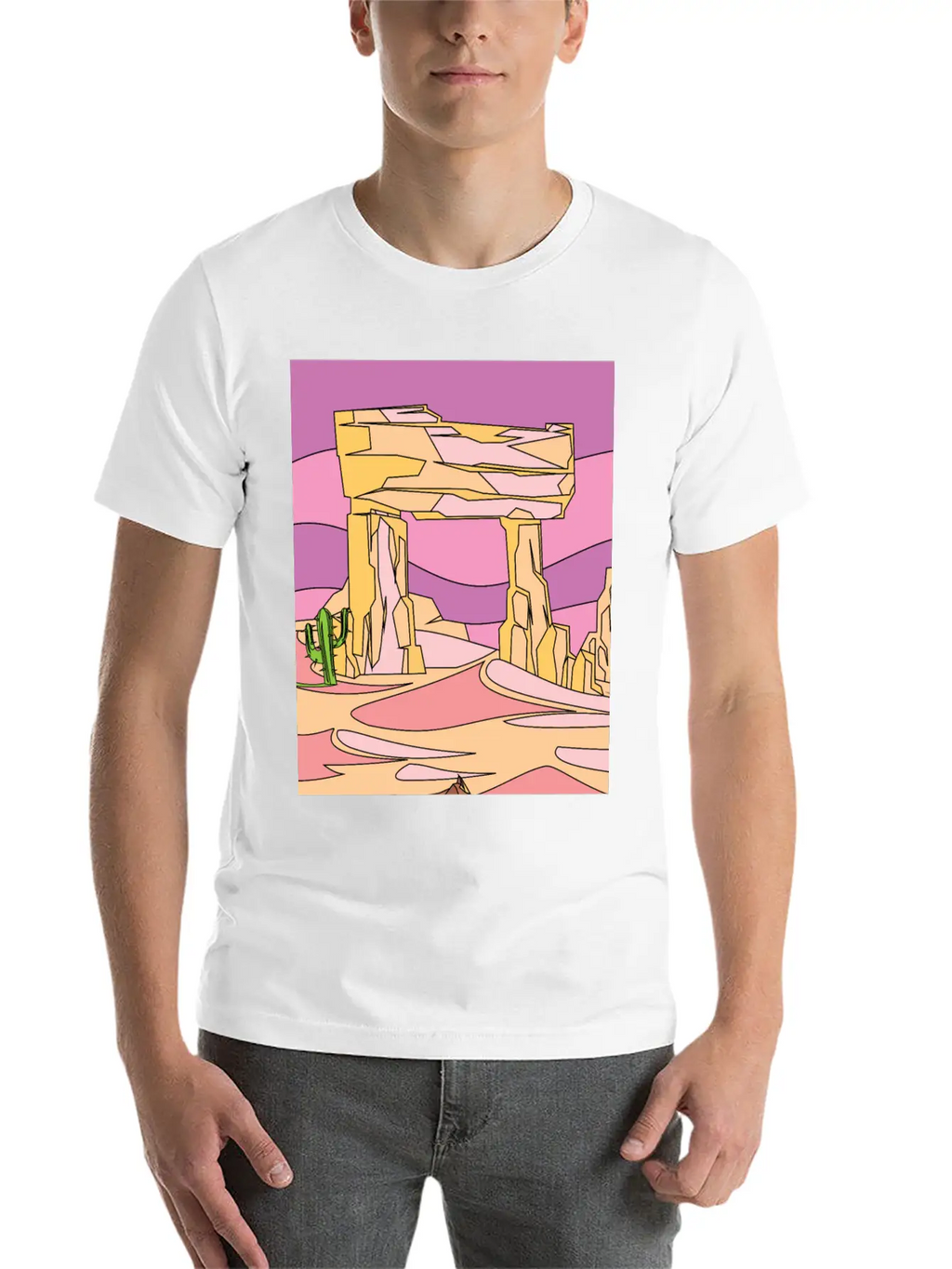 Retro Sunset In The Desert Casual Graphic T-Shirt – Simple And Comfortable Daily Wear