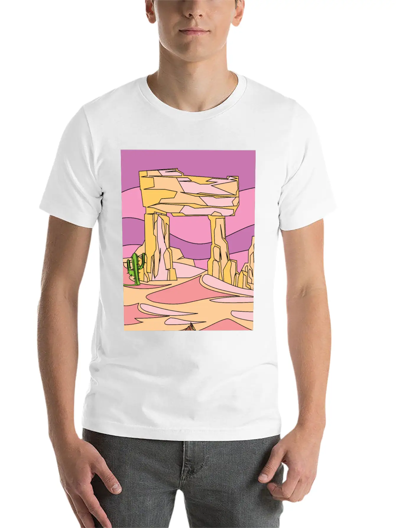 Retro Sunset In The Desert Casual Graphic T-Shirt – Simple And Comfortable Daily Wear