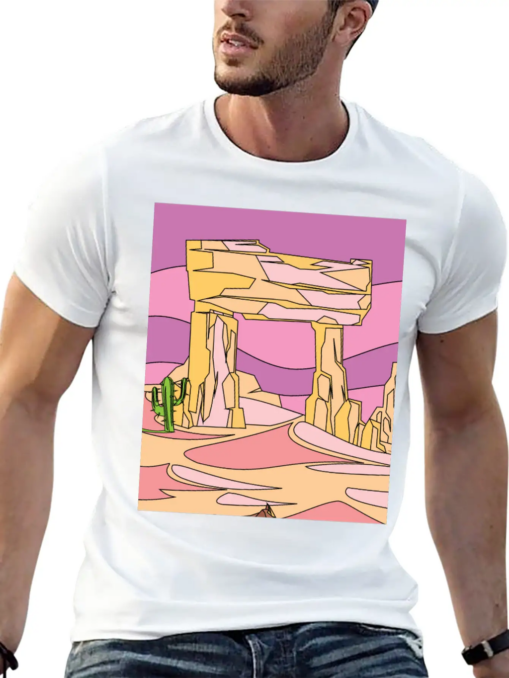 Retro Sunset In The Desert Casual Graphic T-Shirt – Simple And Comfortable Daily Wear