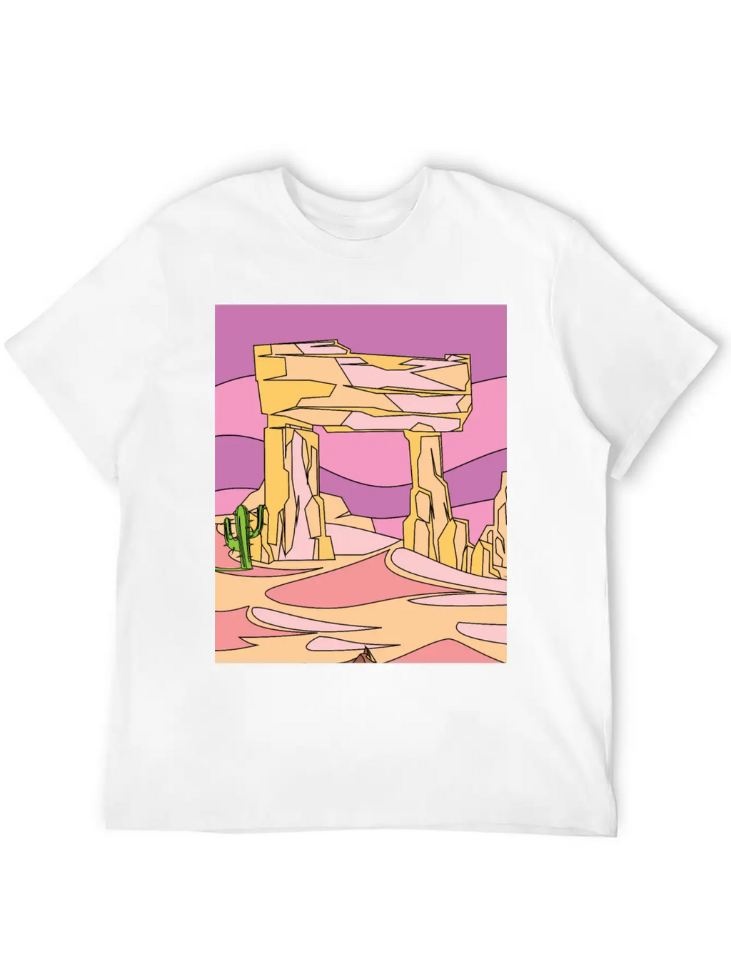 Retro Sunset In The Desert Casual Graphic T-Shirt – Simple And Comfortable Daily Wear