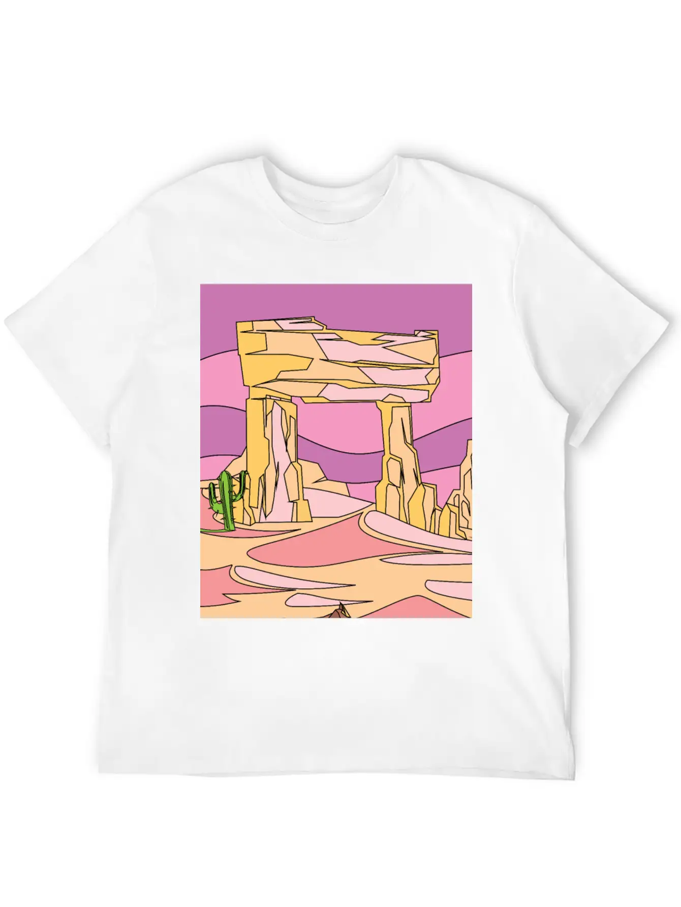 Retro Sunset In The Desert Casual Graphic T-Shirt – Simple And Comfortable Daily Wear