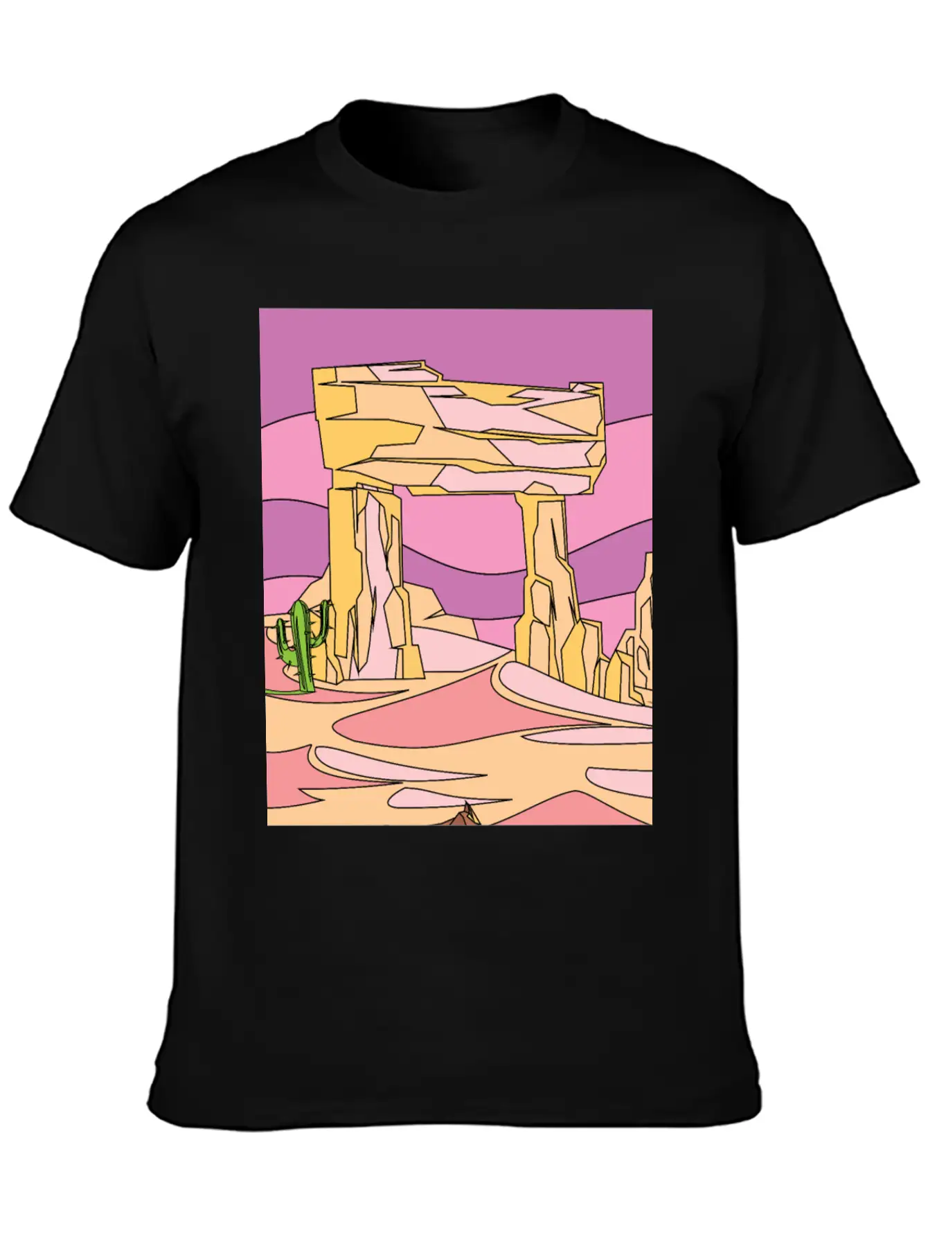 Retro Sunset In The Desert Casual Graphic T-Shirt – Simple And Comfortable Daily Wear