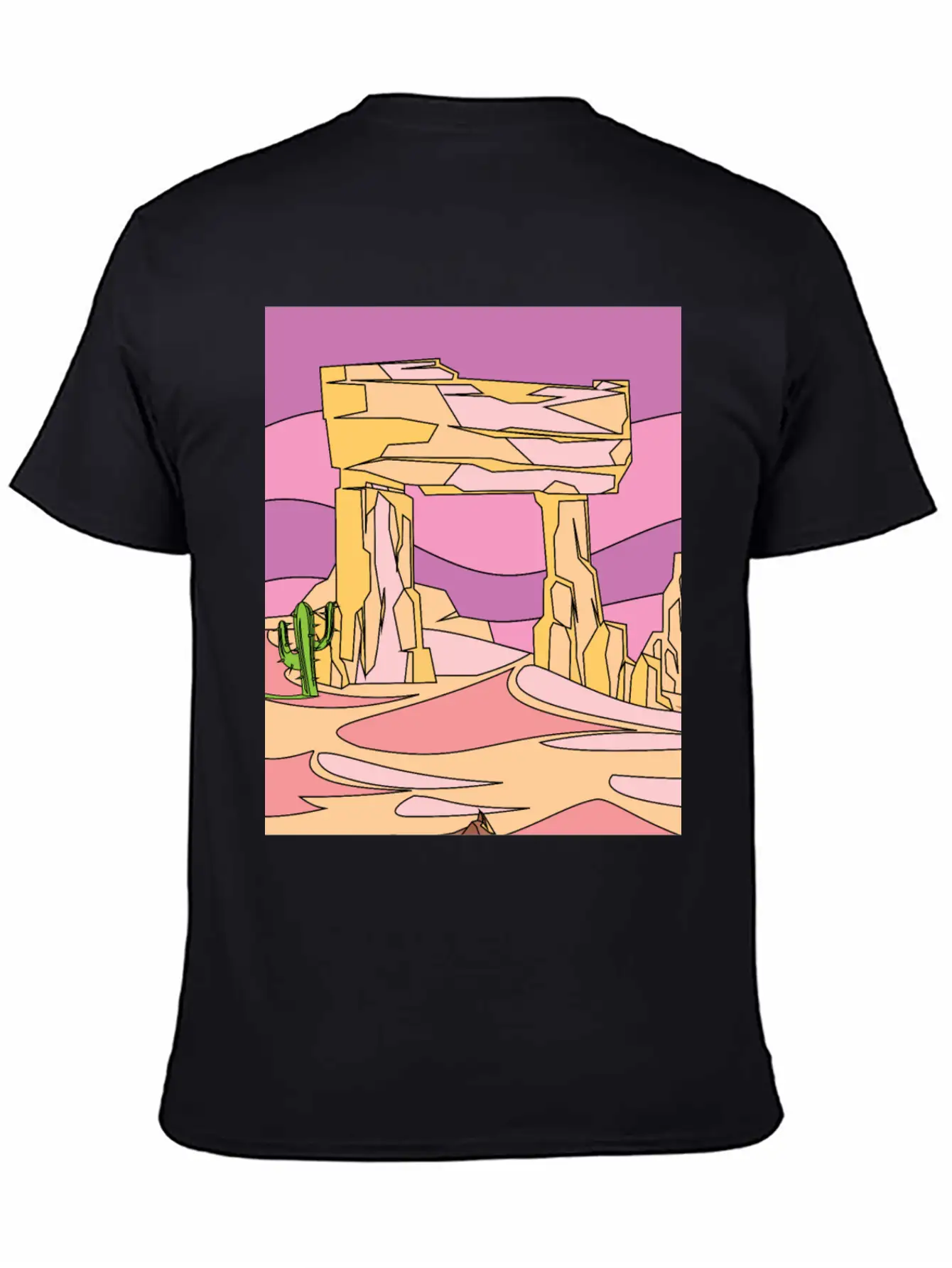 Retro Sunset In The Desert Casual Graphic T-Shirt – Simple And Comfortable Daily Wear
