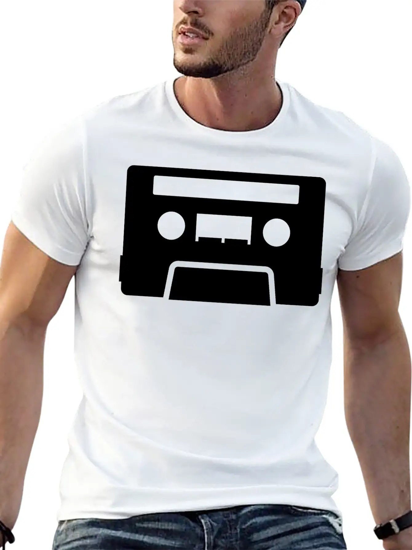 Retro Tape Unisex Casual T-Shirt – Clean Design For Daily Comfort