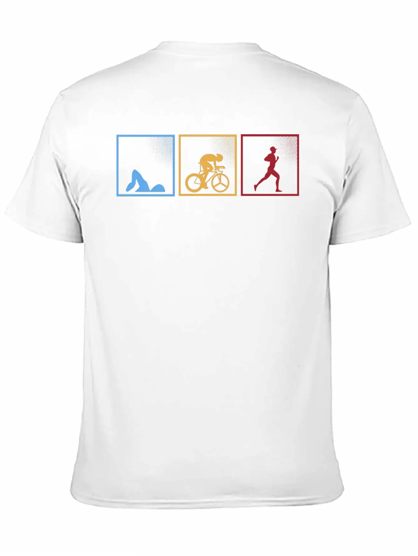 Retro Triathlon Swimming Cycling Running Athlete Unisex Short Sleeve Soft Cotton T-Shirt – Casual Everyday Wear