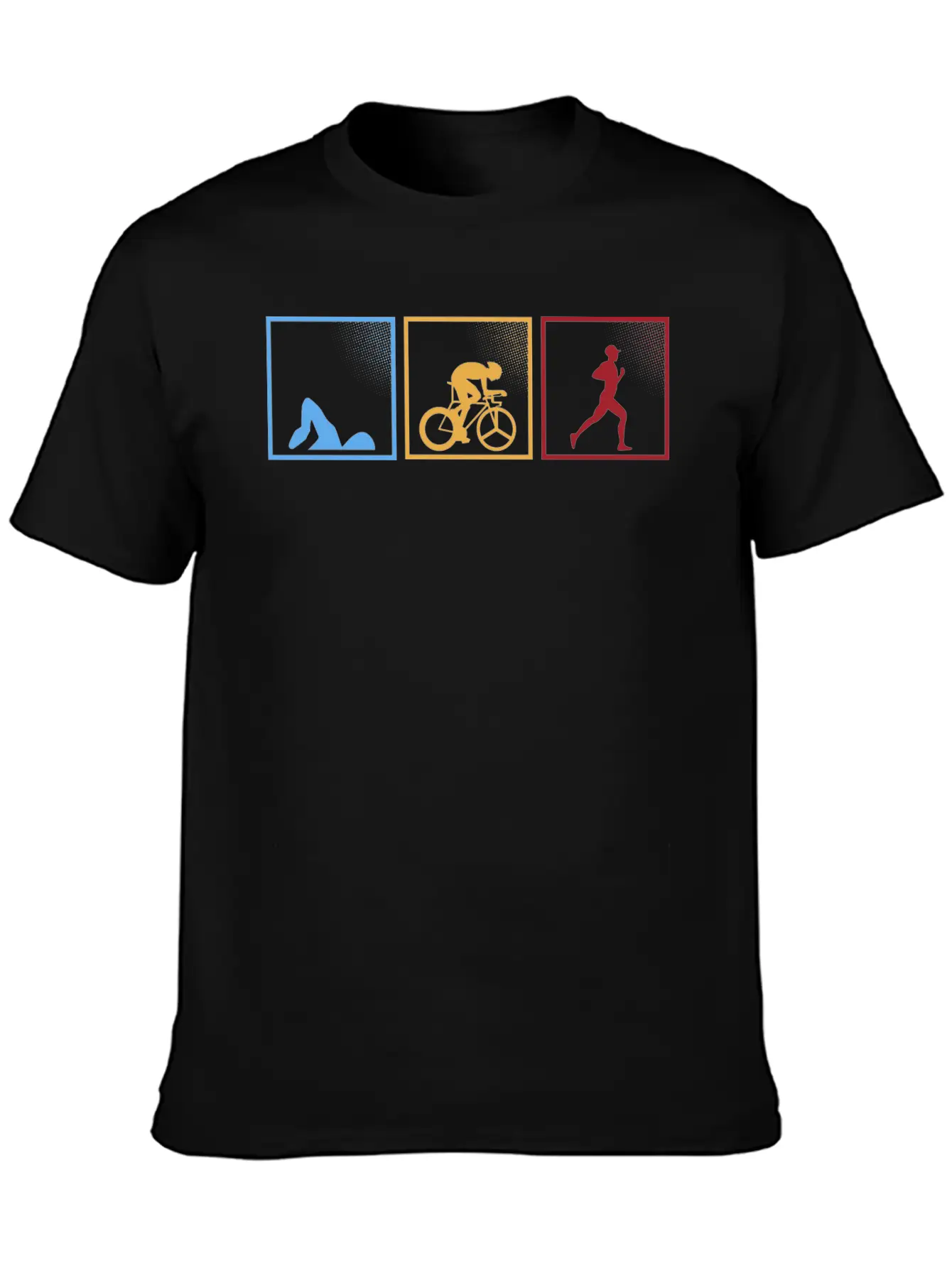 Retro Triathlon Swimming Cycling Running Athlete Unisex Short Sleeve Soft Cotton T-Shirt – Casual Everyday Wear
