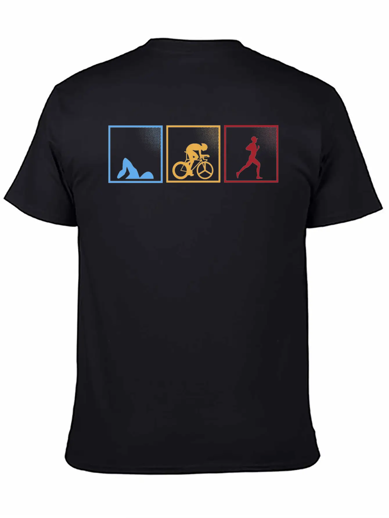 Retro Triathlon Swimming Cycling Running Athlete Unisex Short Sleeve Soft Cotton T-Shirt – Casual Everyday Wear