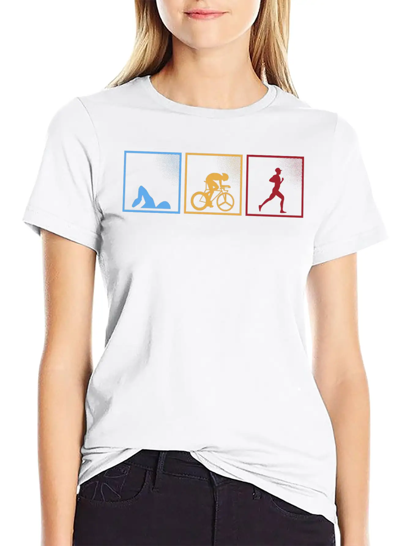 Retro Triathlon Swimming Cycling Running Athlete Unisex Short Sleeve Soft Cotton T-Shirt – Casual Everyday Wear