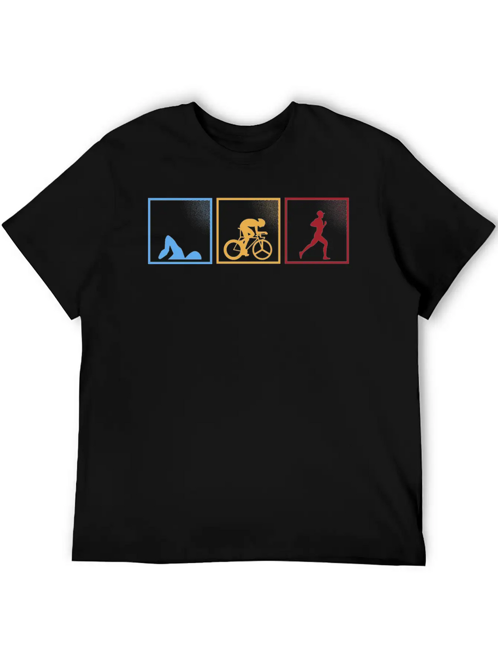 Retro Triathlon Swimming Cycling Running Athlete Unisex Short Sleeve Soft Cotton T-Shirt – Casual Everyday Wear