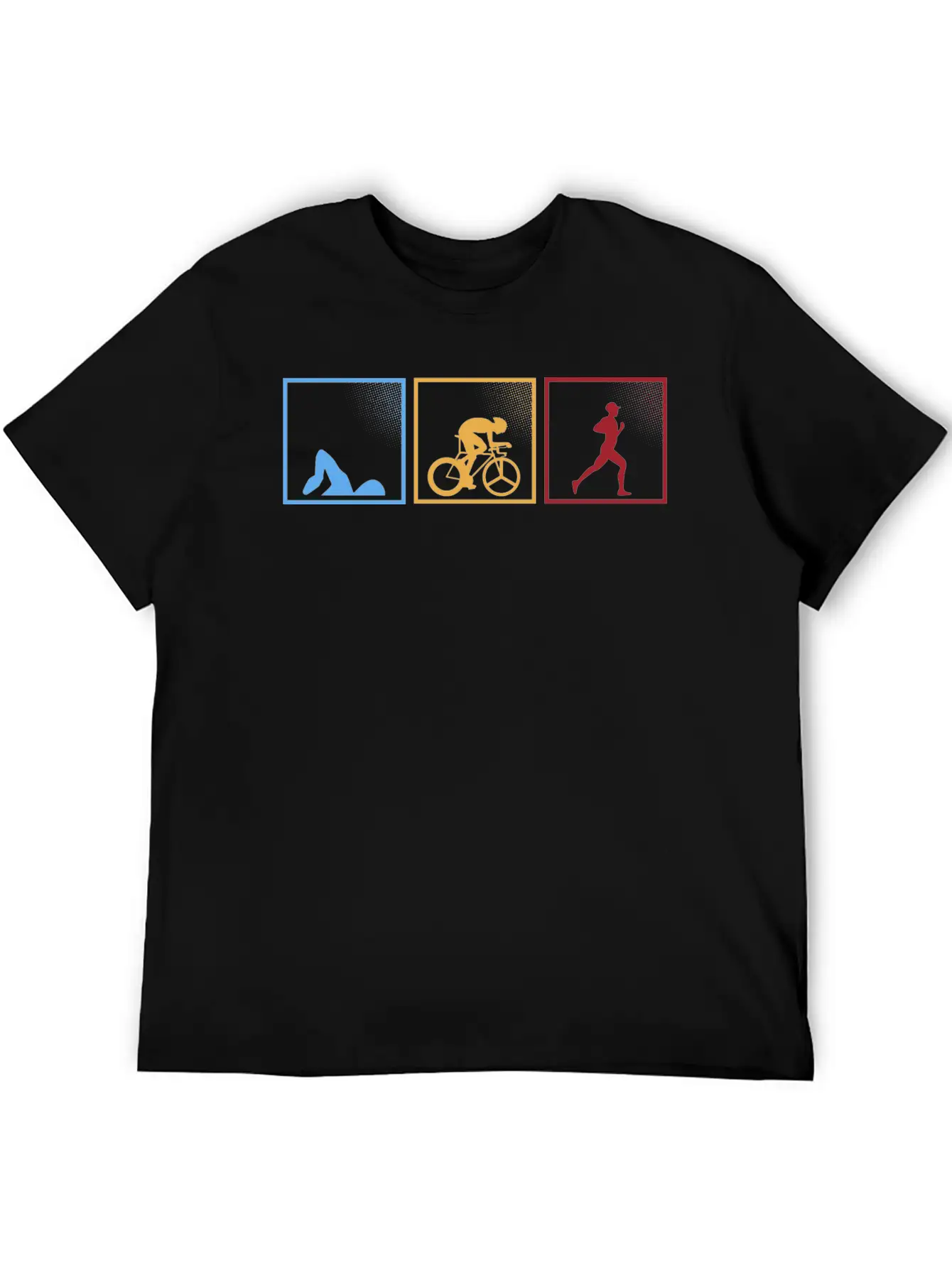 Retro Triathlon Swimming Cycling Running Athlete Unisex Short Sleeve Soft Cotton T-Shirt – Casual Everyday Wear