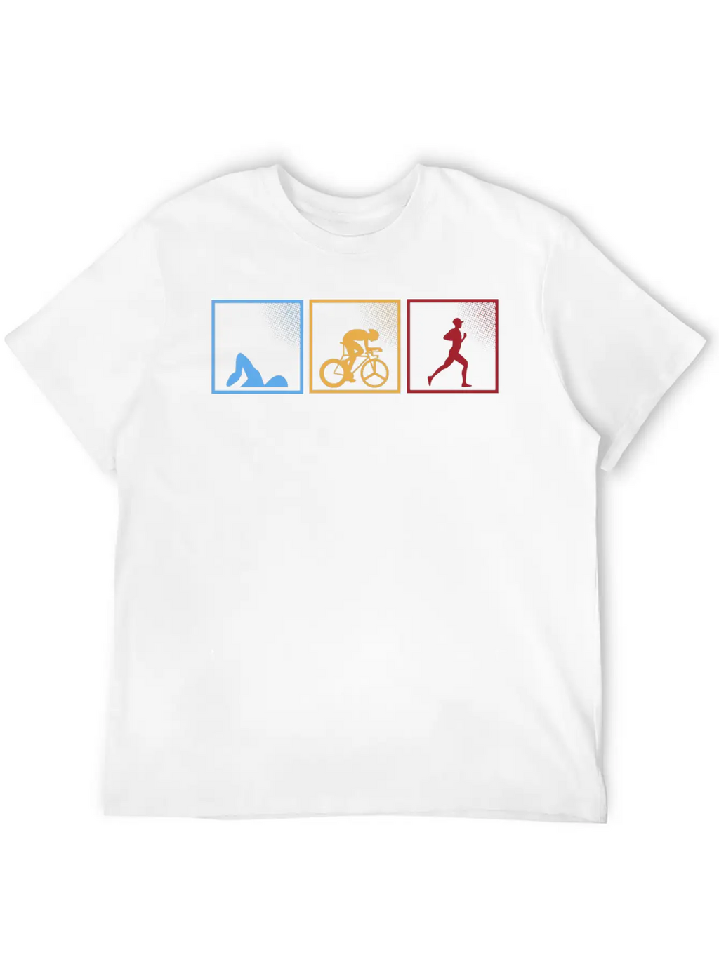 Retro Triathlon Swimming Cycling Running Athlete Unisex Short Sleeve Soft Cotton T-Shirt – Casual Everyday Wear