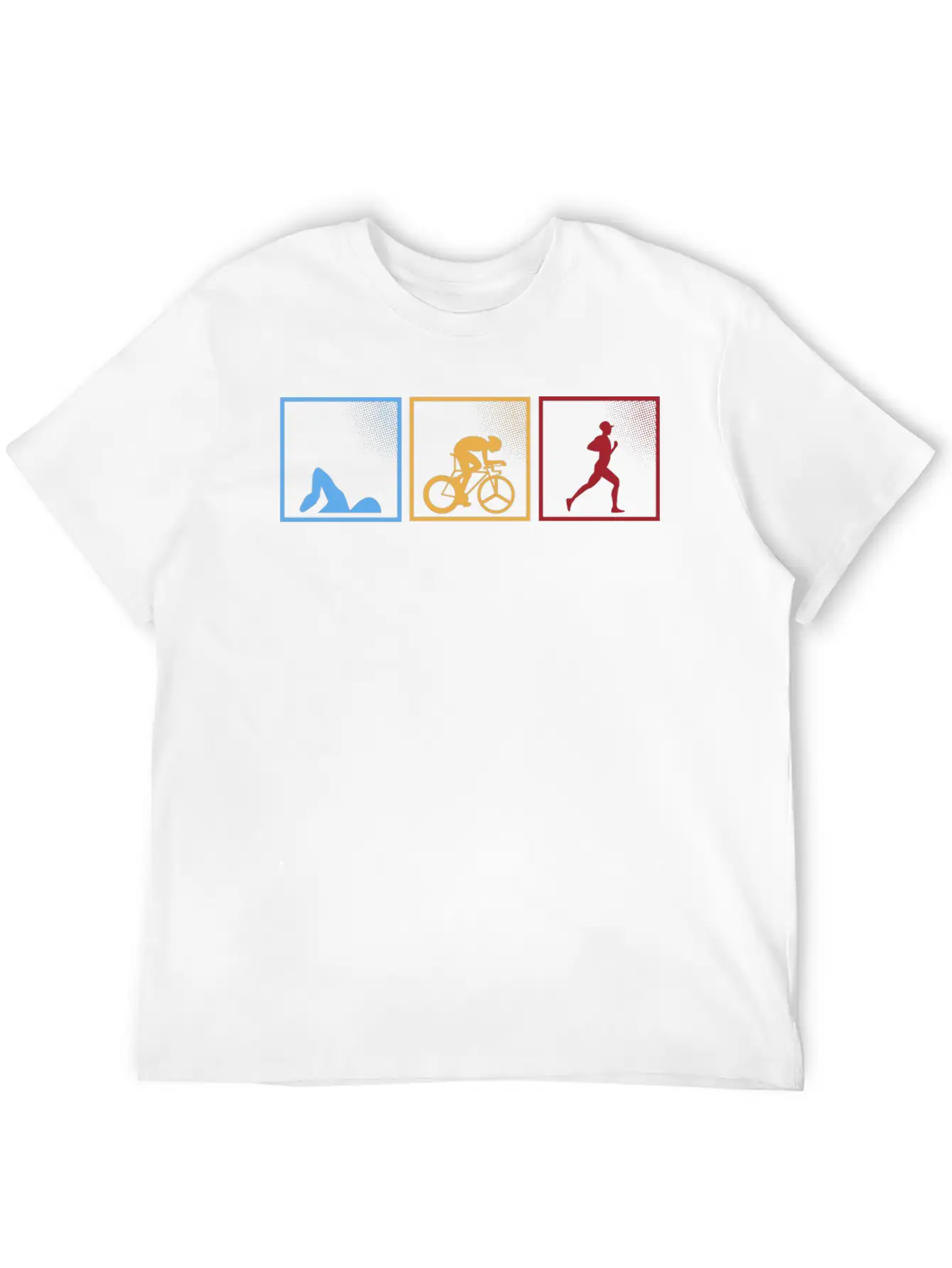 Retro Triathlon Swimming Cycling Running Athlete Unisex Short Sleeve Soft Cotton T-Shirt – Casual Everyday Wear