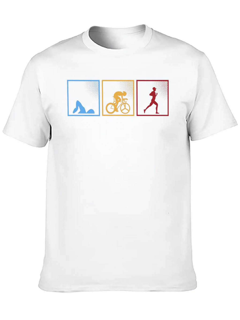 Retro Triathlon Swimming Cycling Running Athlete Unisex Short Sleeve Soft Cotton T-Shirt – Casual Everyday Wear