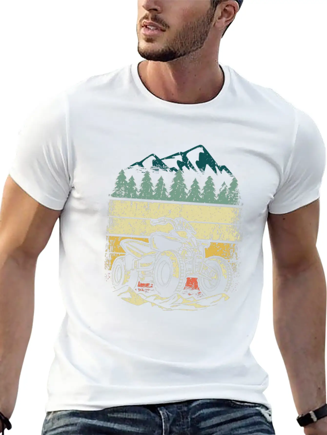 Retro Vintage 4x4 ATV Four Wheeler Quad Biker Unisex Short Sleeve Soft Cotton T-Shirt – Casual Everyday Wear