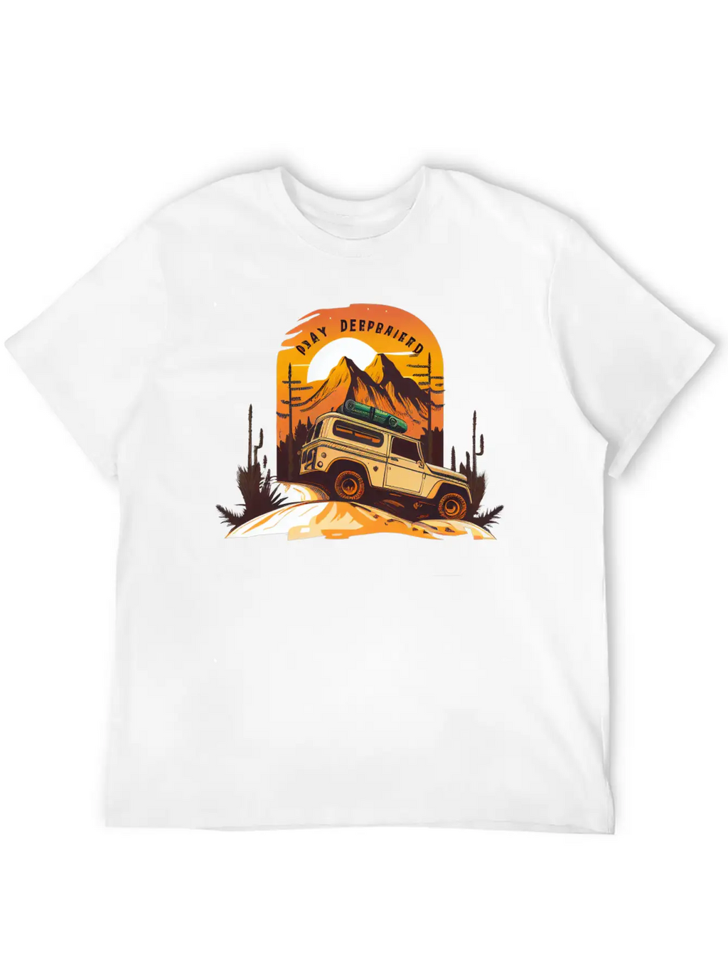 Retro Vintage Hiking Car Desert Breathable Soft Cotton T-Shirt – Timeless Casual Look