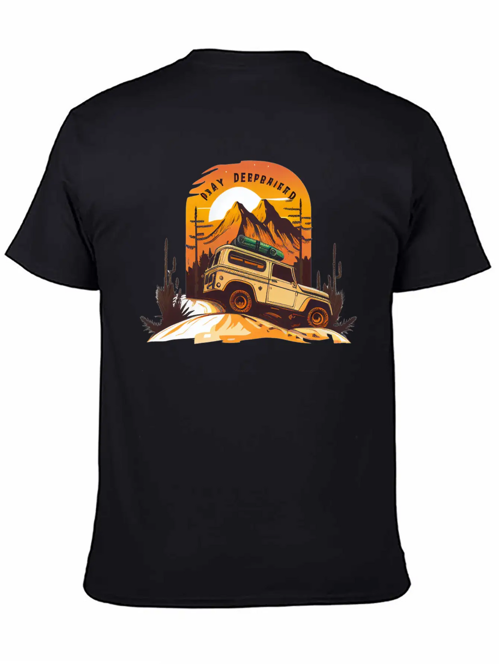 Retro Vintage Hiking Car Desert Breathable Soft Cotton T-Shirt – Timeless Casual Look