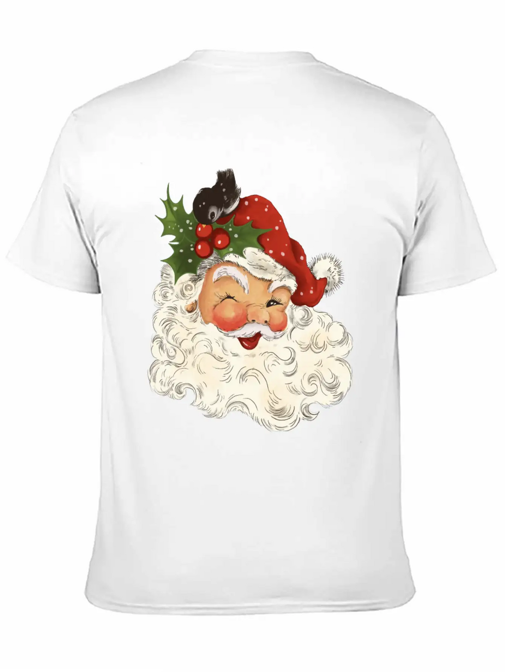 Retro Vintage Pink Santa Claus Christmas Unisex Short Sleeve Soft Cotton T-Shirt – Casual Everyday Wear