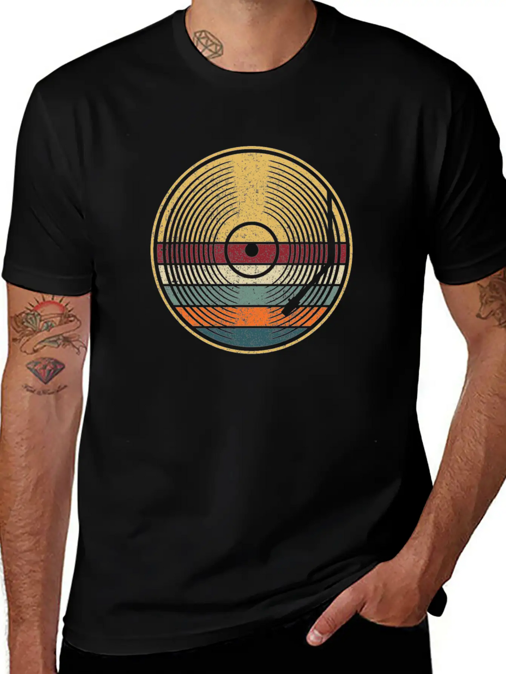 Retro Vinyl Disc LP Records Unisex Casual T-Shirt – Clean Design For Daily Comfort