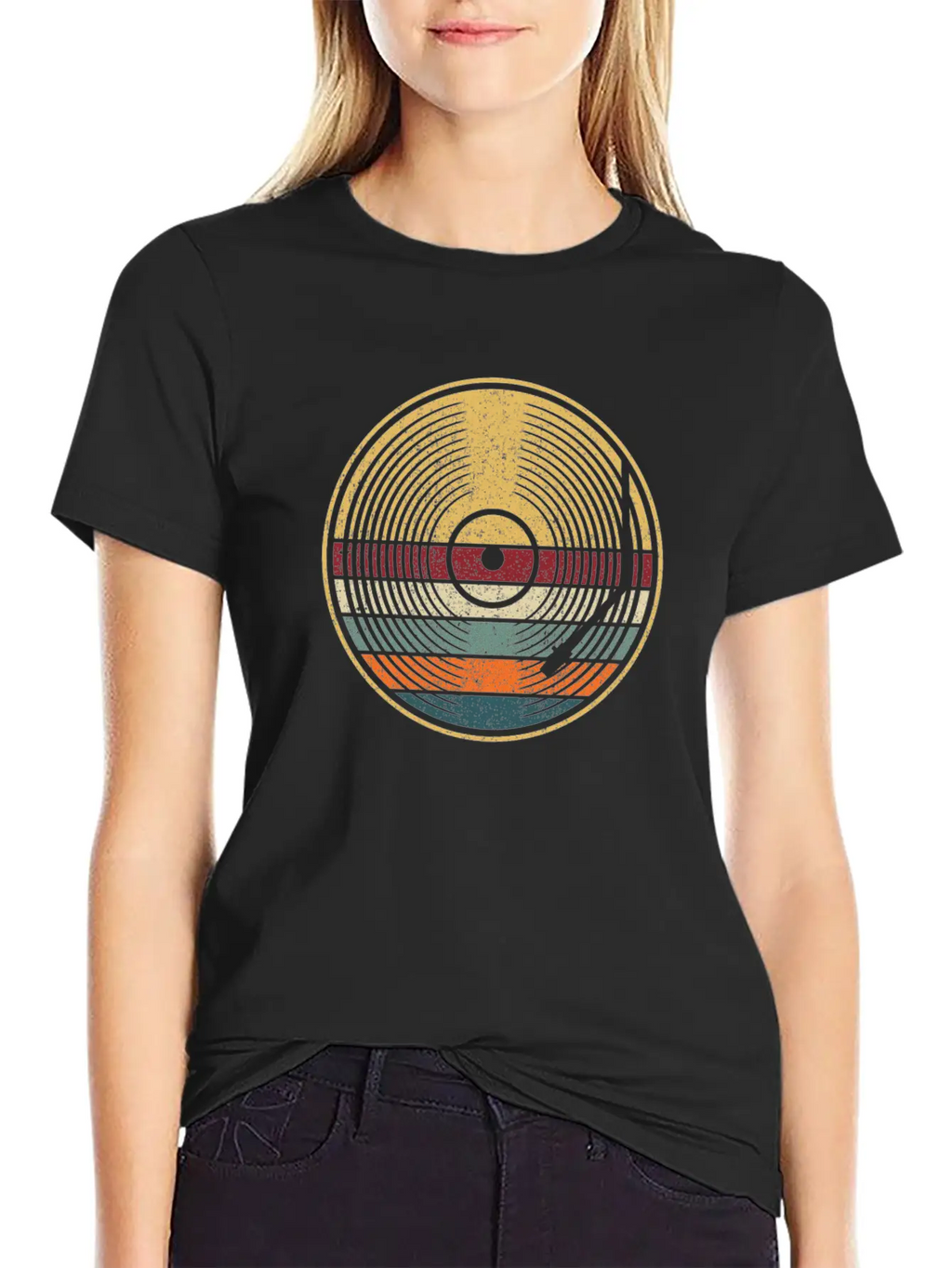 Retro Vinyl Disc LP Records Unisex Casual T-Shirt – Clean Design For Daily Comfort