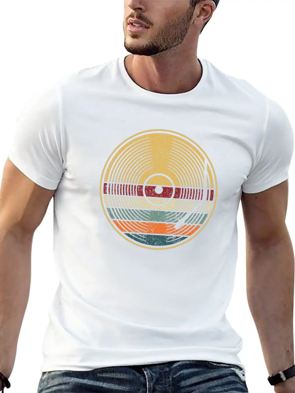 Retro Vinyl Disc LP Records Unisex Casual T-Shirt – Clean Design For Daily Comfort