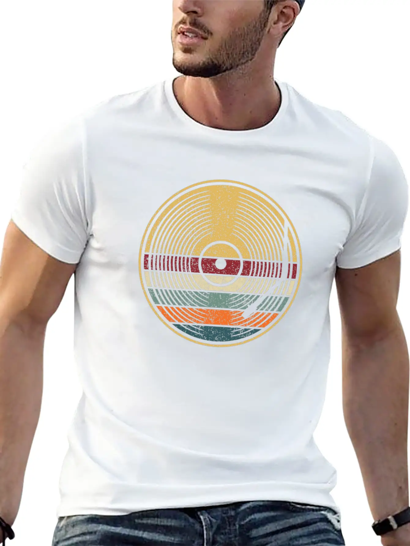 Retro Vinyl Disc LP Records Unisex Casual T-Shirt – Clean Design For Daily Comfort