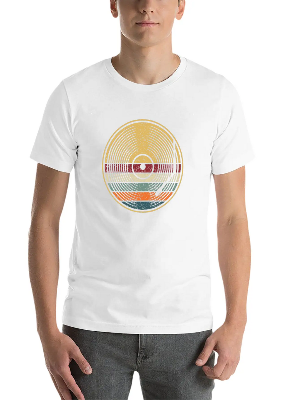 Retro Vinyl Disc LP Records Unisex Casual T-Shirt – Clean Design For Daily Comfort