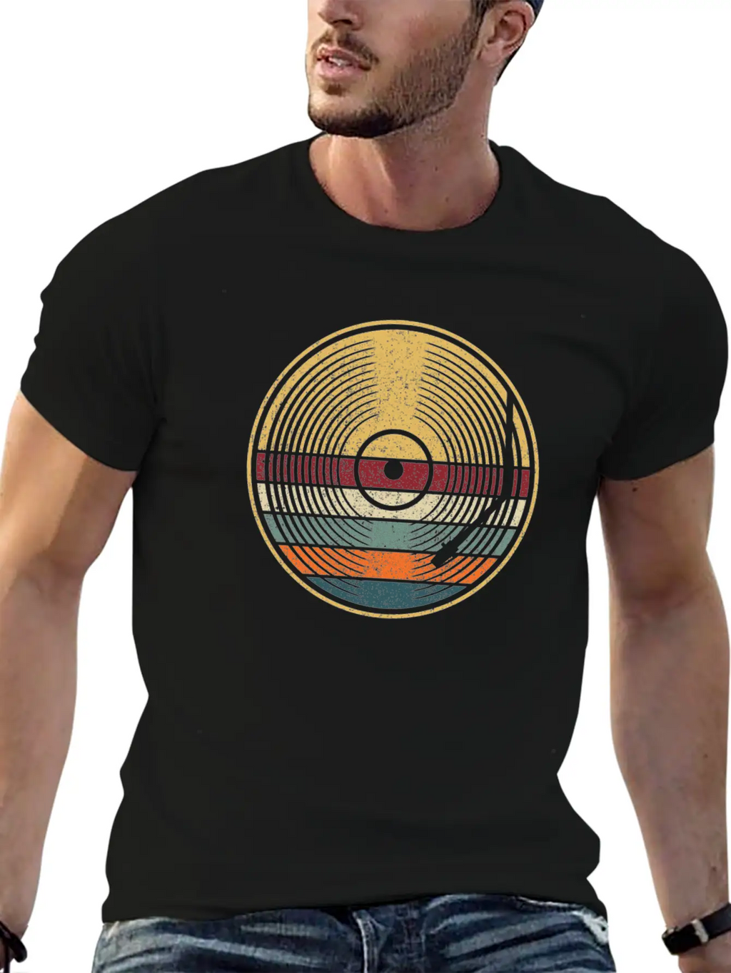 Retro Vinyl Disc LP Records Unisex Casual T-Shirt – Clean Design For Daily Comfort