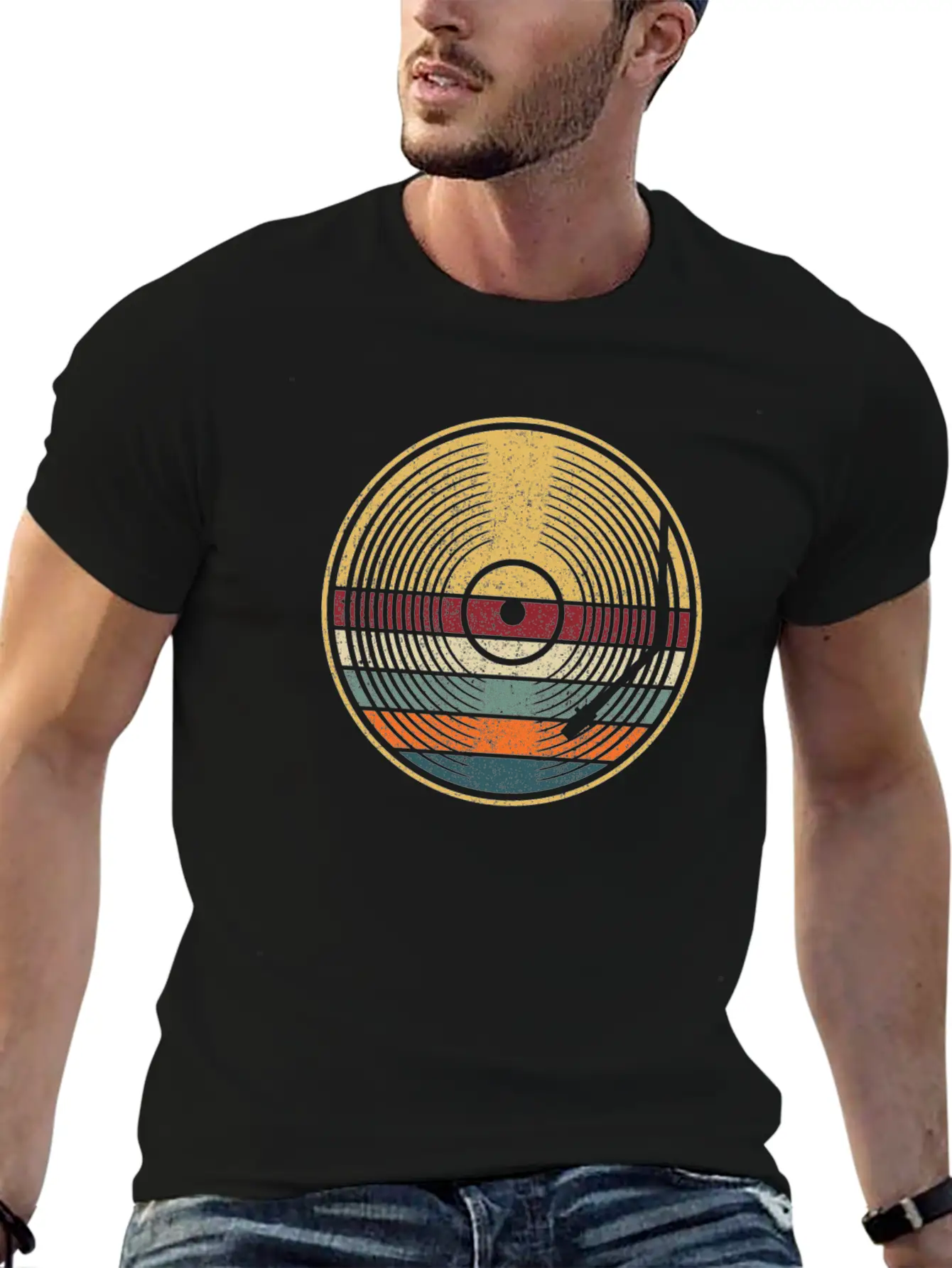 Retro Vinyl Disc LP Records Unisex Casual T-Shirt – Clean Design For Daily Comfort