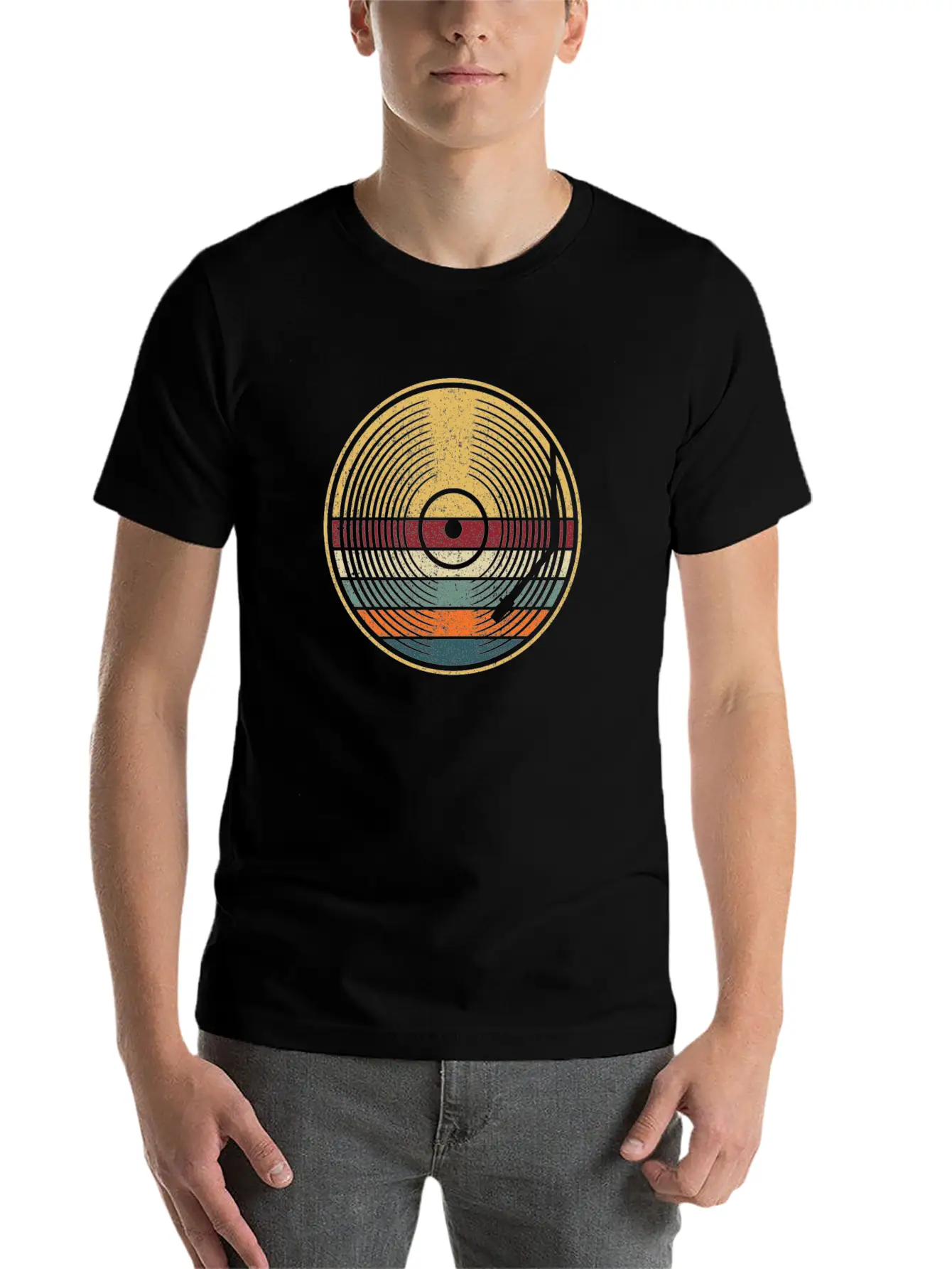 Retro Vinyl Disc LP Records Unisex Casual T-Shirt – Clean Design For Daily Comfort