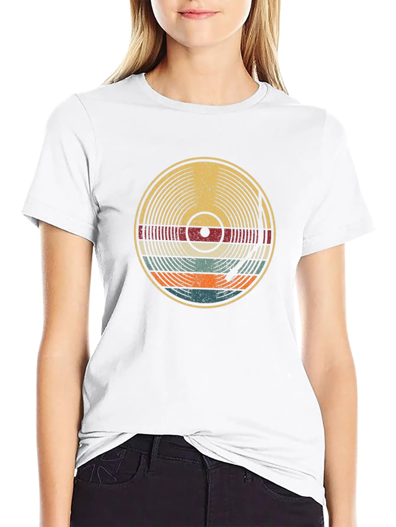 Retro Vinyl Disc LP Records Unisex Casual T-Shirt – Clean Design For Daily Comfort