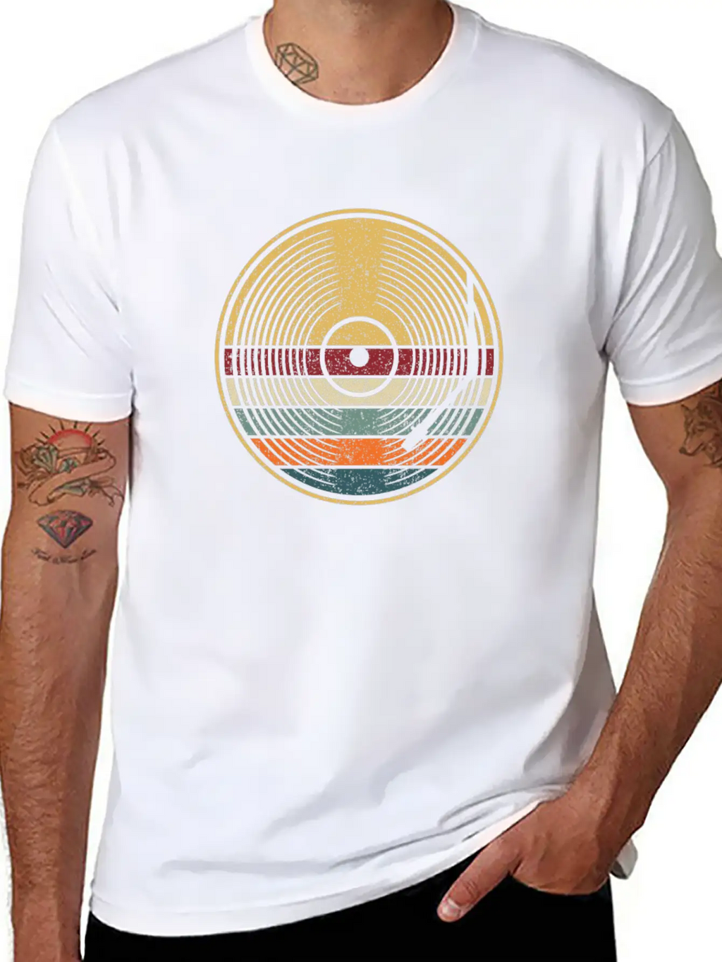Retro Vinyl Disc LP Records Unisex Casual T-Shirt – Clean Design For Daily Comfort