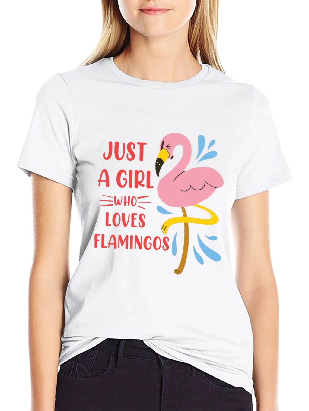 Just A Girl Who Loves Flamingos Graphic T-Shirt