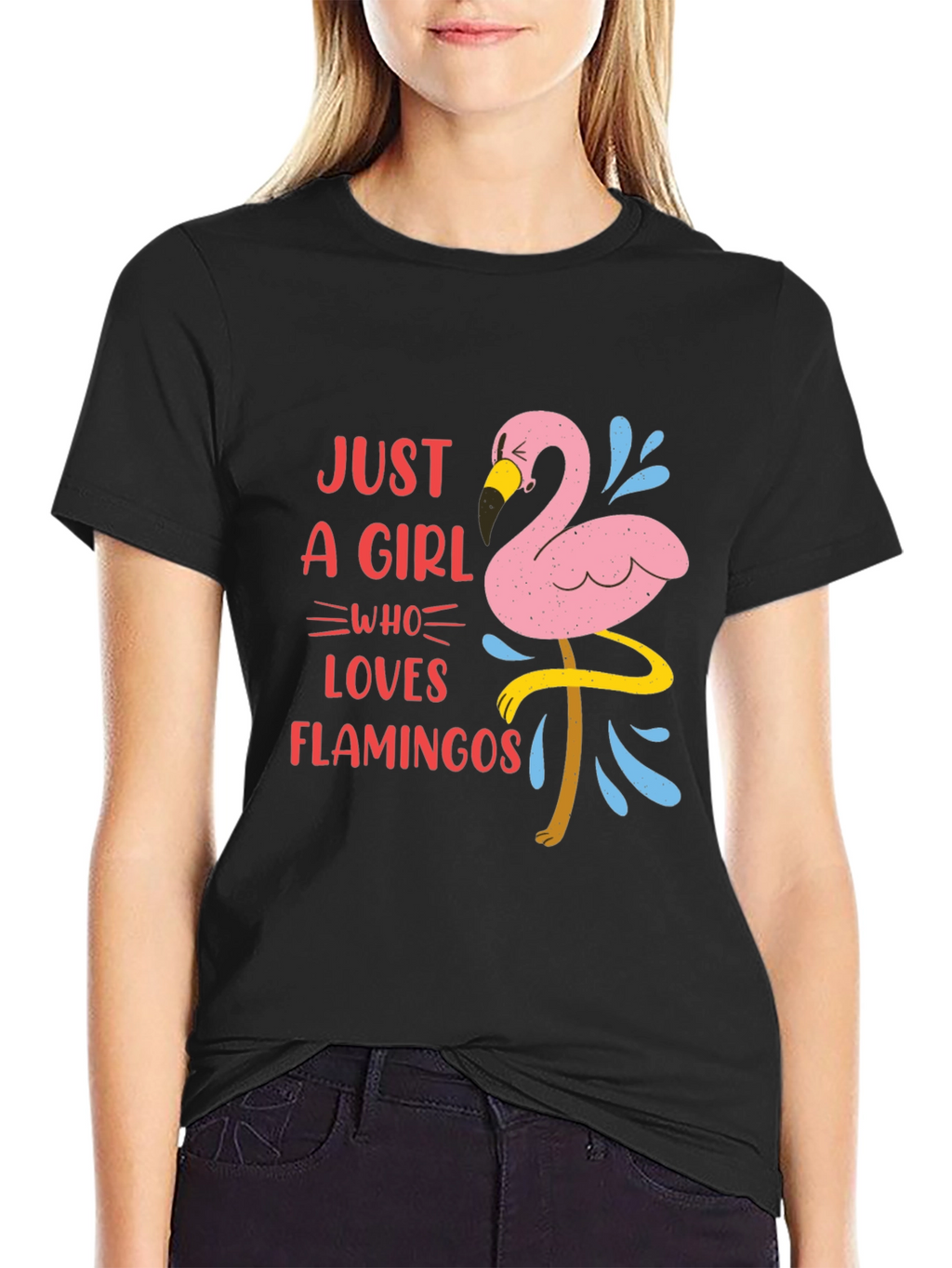 Just A Girl Who Loves Flamingos Graphic T-Shirt