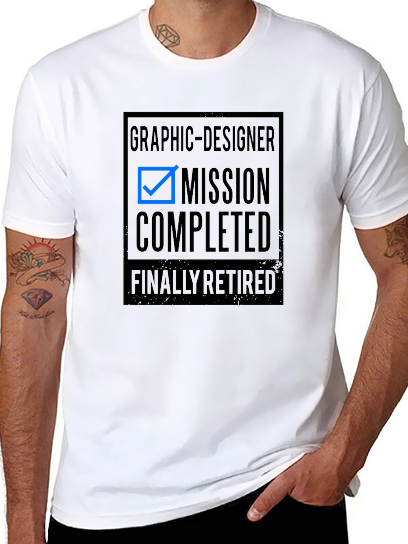 Graphic Designer Retired Mission Completed T-Shirt
