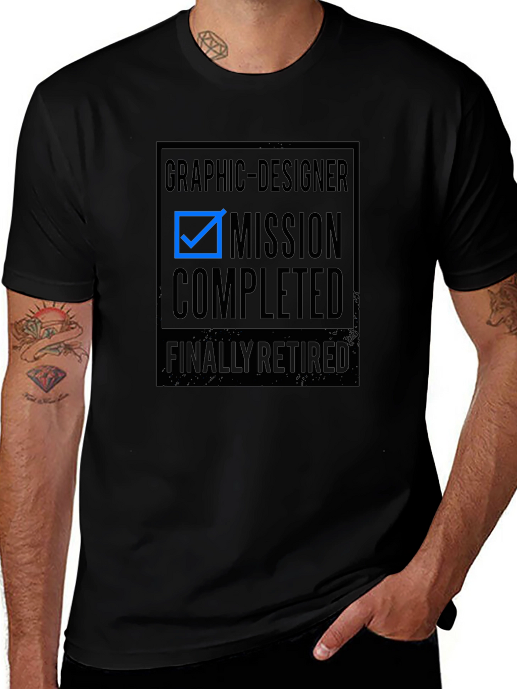Graphic Designer Retired Mission Completed T-Shirt