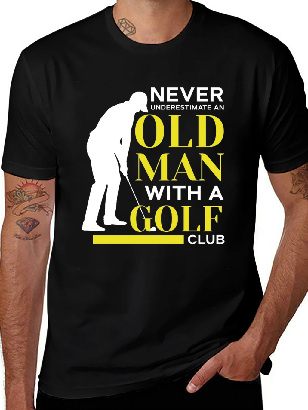 Never Underestimate Old Man with Golf Club T-Shirt