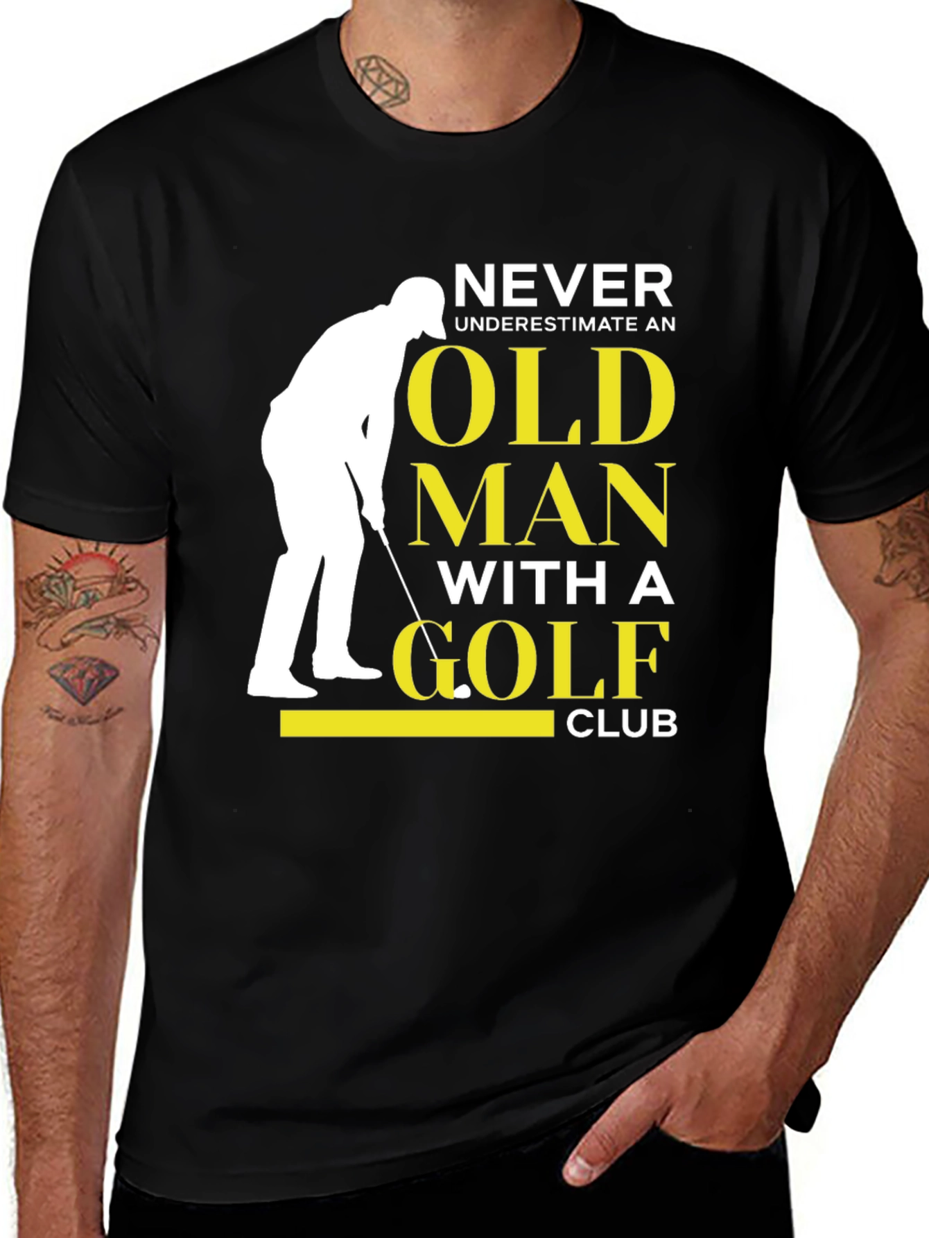 Never Underestimate Old Man with Golf Club T-Shirt