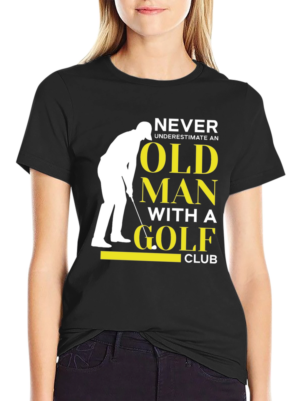 Never Underestimate Old Man with Golf Club T-Shirt