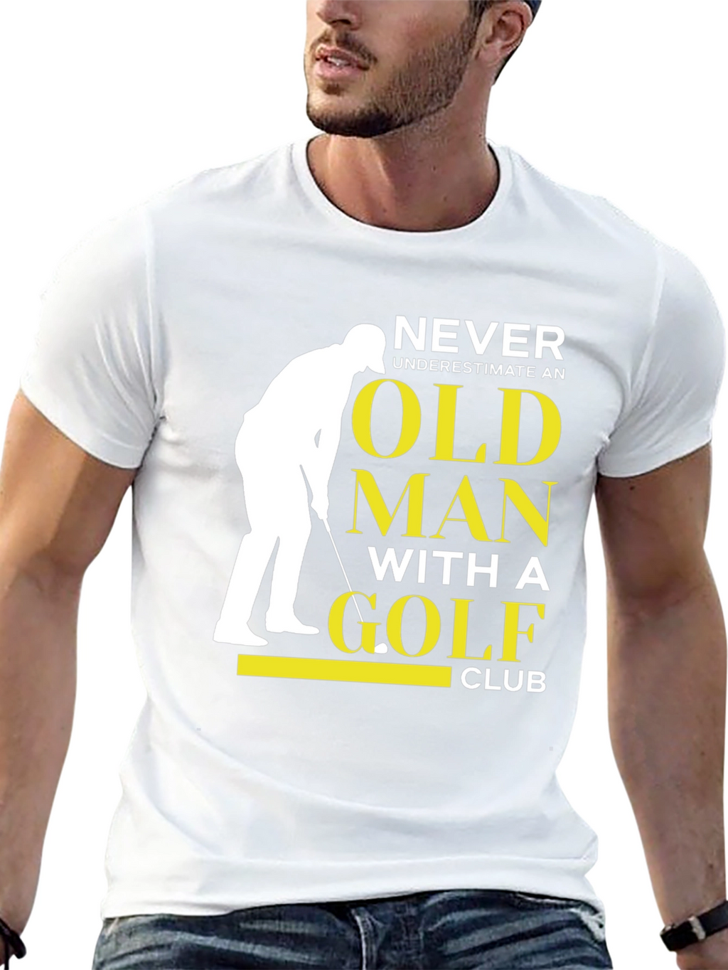 Never Underestimate Old Man with Golf Club T-Shirt